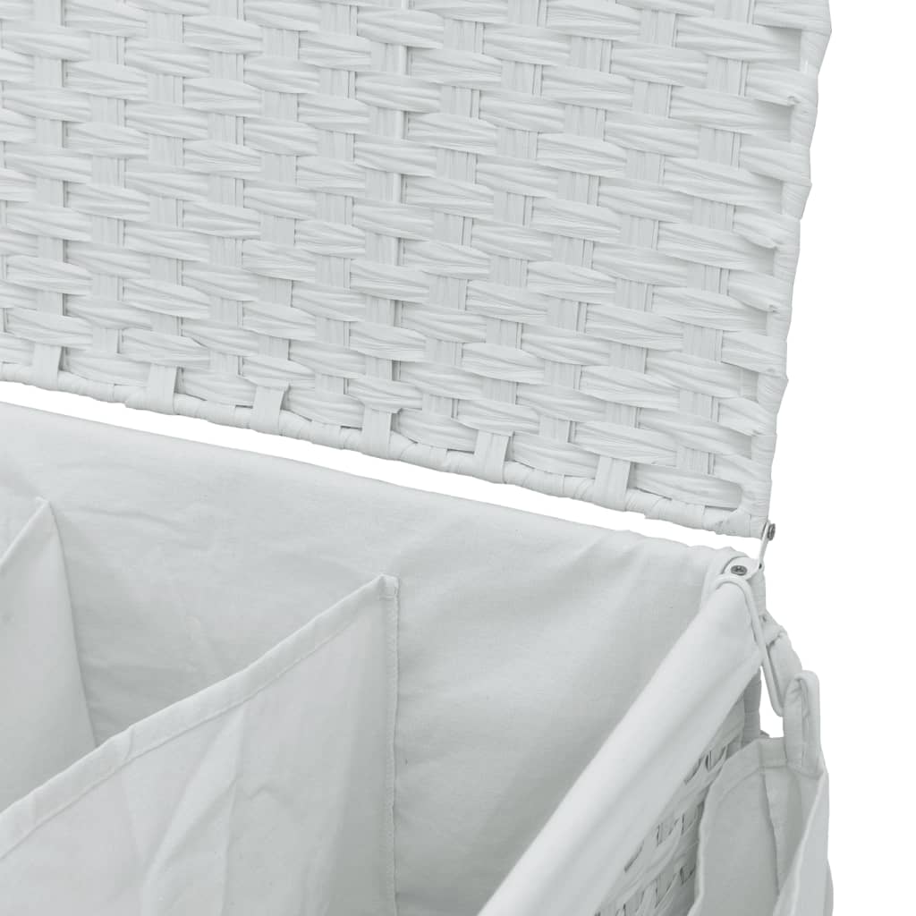 Wasmand op wielen 60x35x60,5 cm rattan grijs