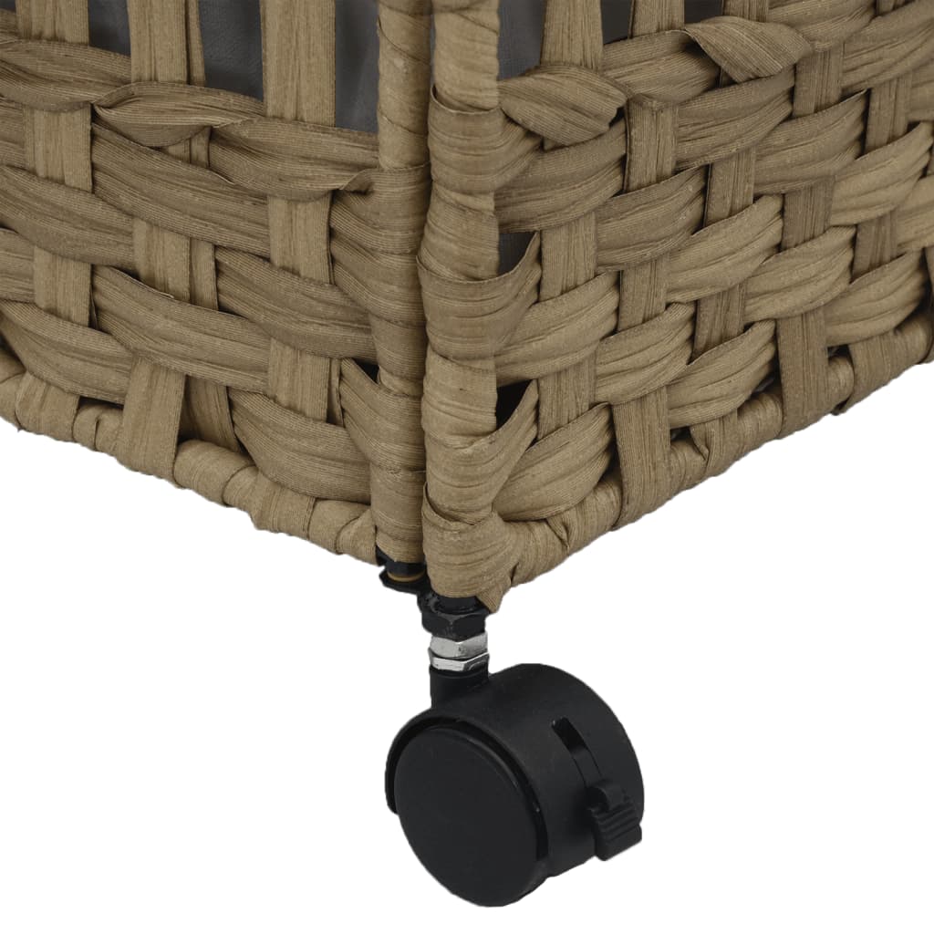 Wasmand op wielen 66x35x60 cm rattan