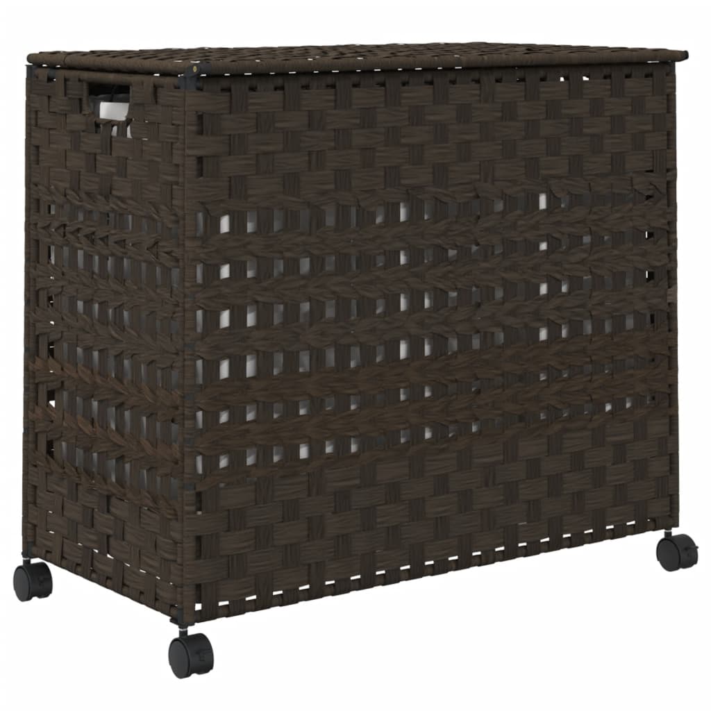 Wasmand op wielen 66x35x60 cm rattan