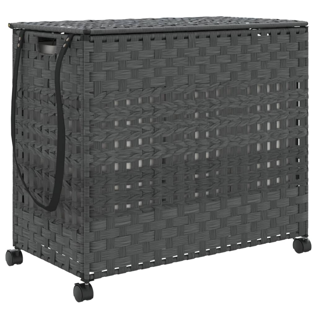 Wasmand op wielen 66x35x60 cm rattan