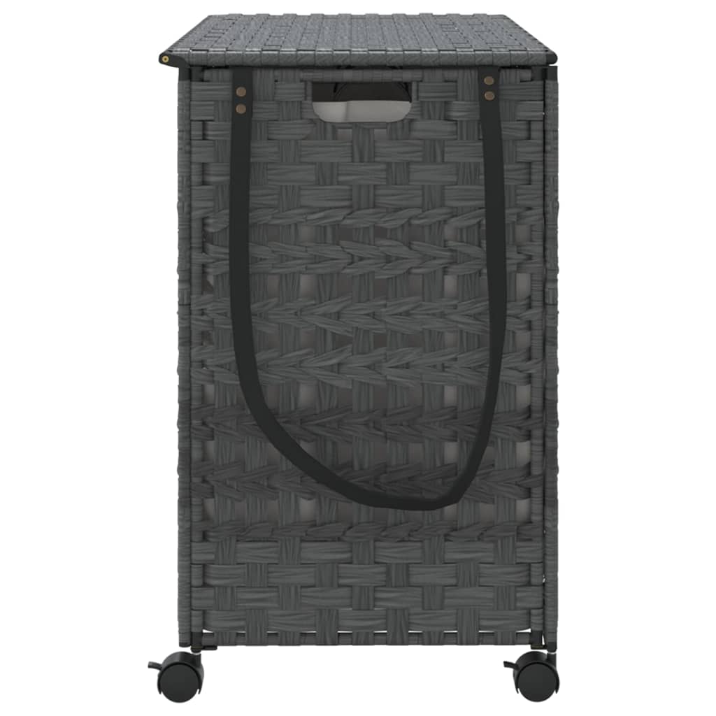 Wasmand op wielen 66x35x60 cm rattan