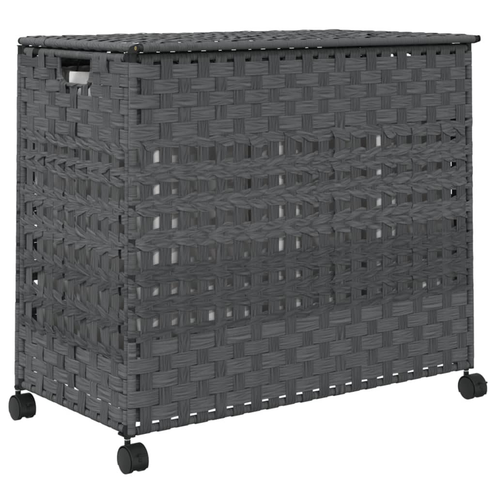 Wasmand op wielen 66x35x60 cm rattan