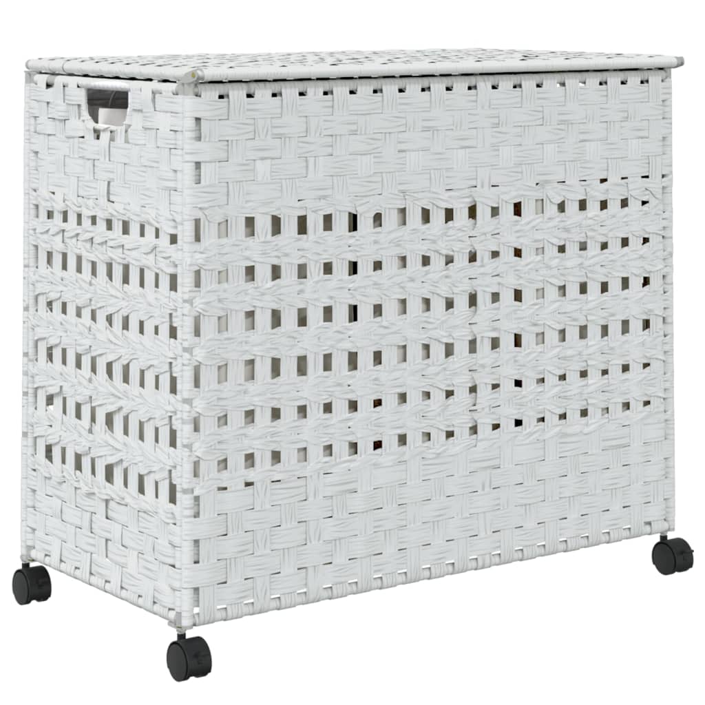 Wasmand op wielen 66x35x60 cm rattan