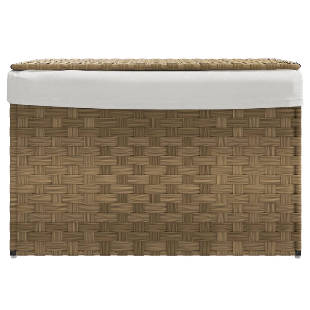 Wasmand met deksel 55,5x35x34 cm poly rattan