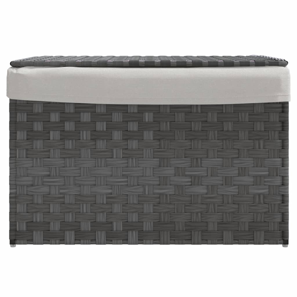 Wasmand met deksel 55,5x35x34 cm poly rattan