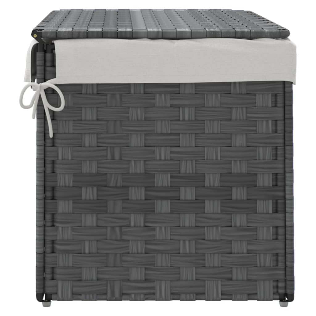 Wasmand met deksel 55,5x35x34 cm poly rattan