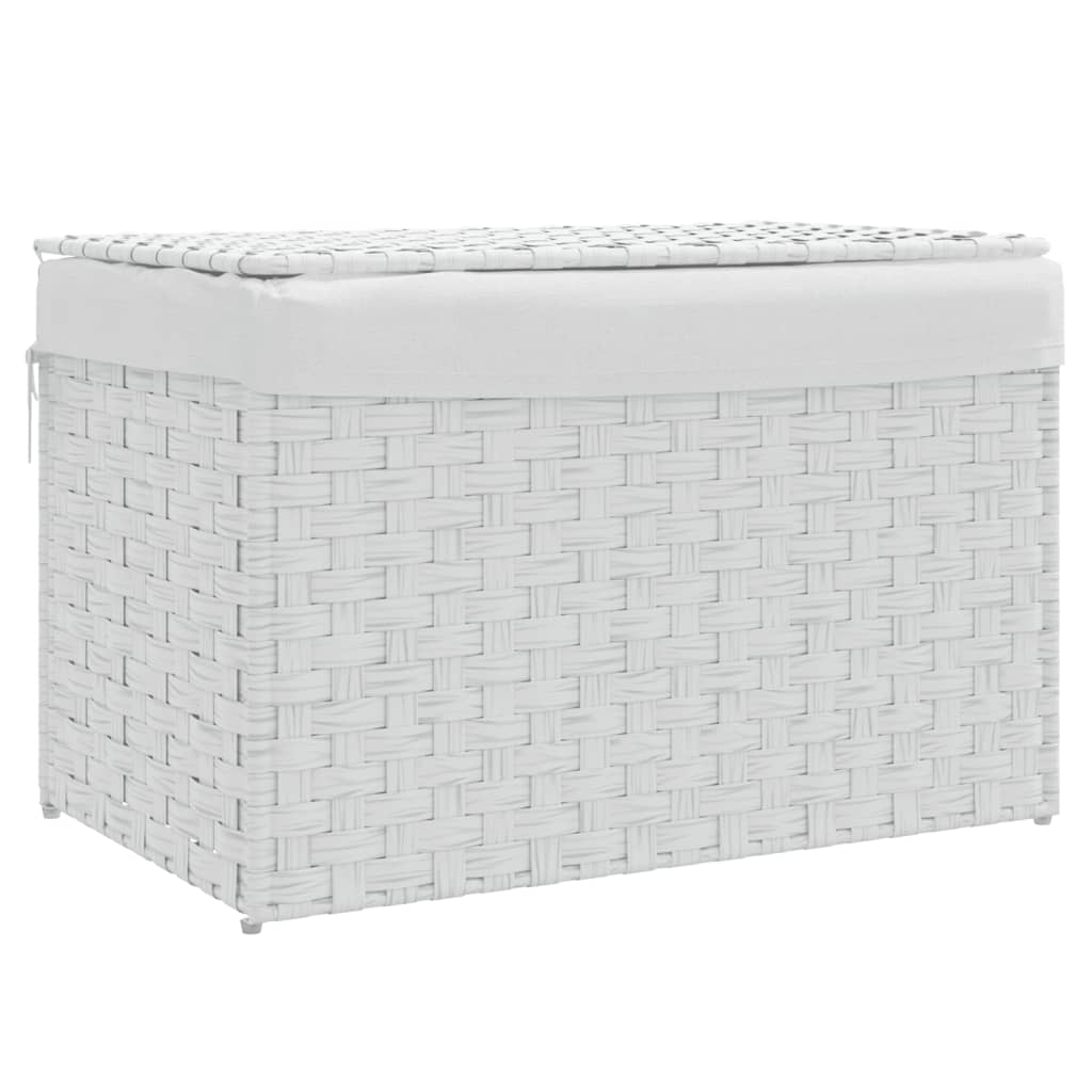 Wasmand met deksel 55,5x35x34 cm poly rattan