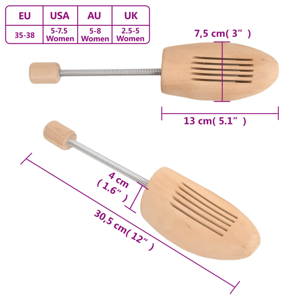 Schoenspanners 2 paar EU maat 39-42 massief lotushout