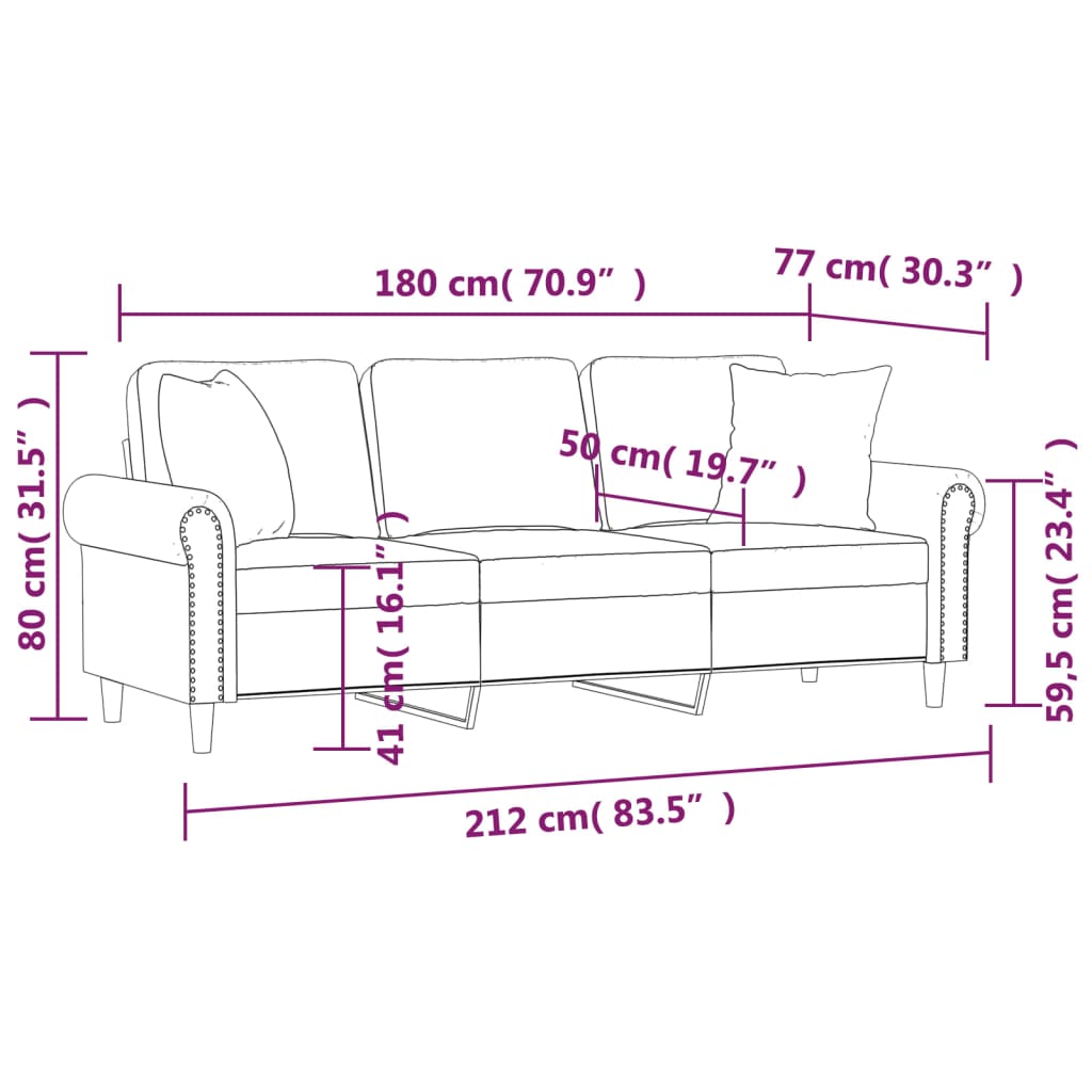 Tweezitsbank met sierkussens 140 cm fluweel