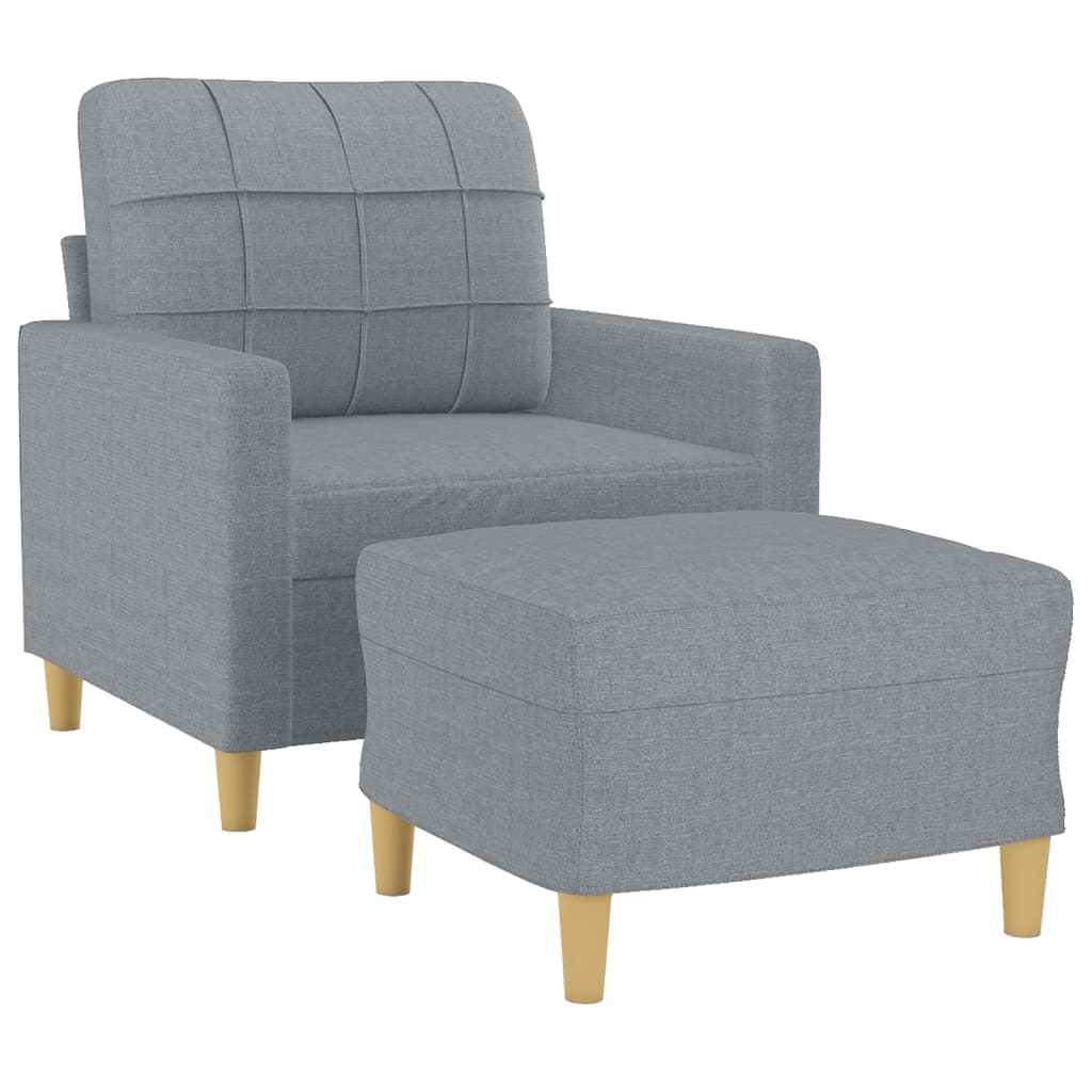 Fauteuil met voetenbank 60 cm stof