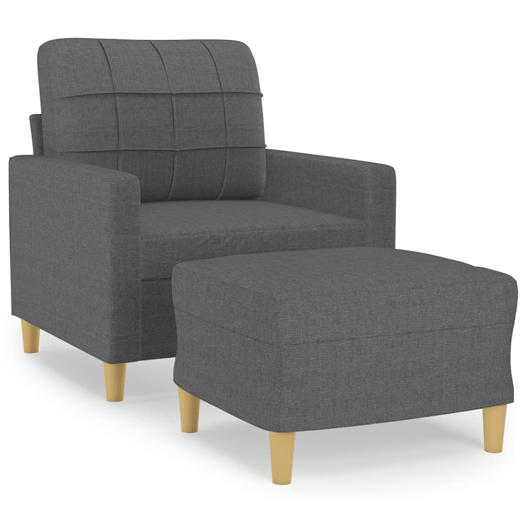 Fauteuil met voetenbank 60 cm stof