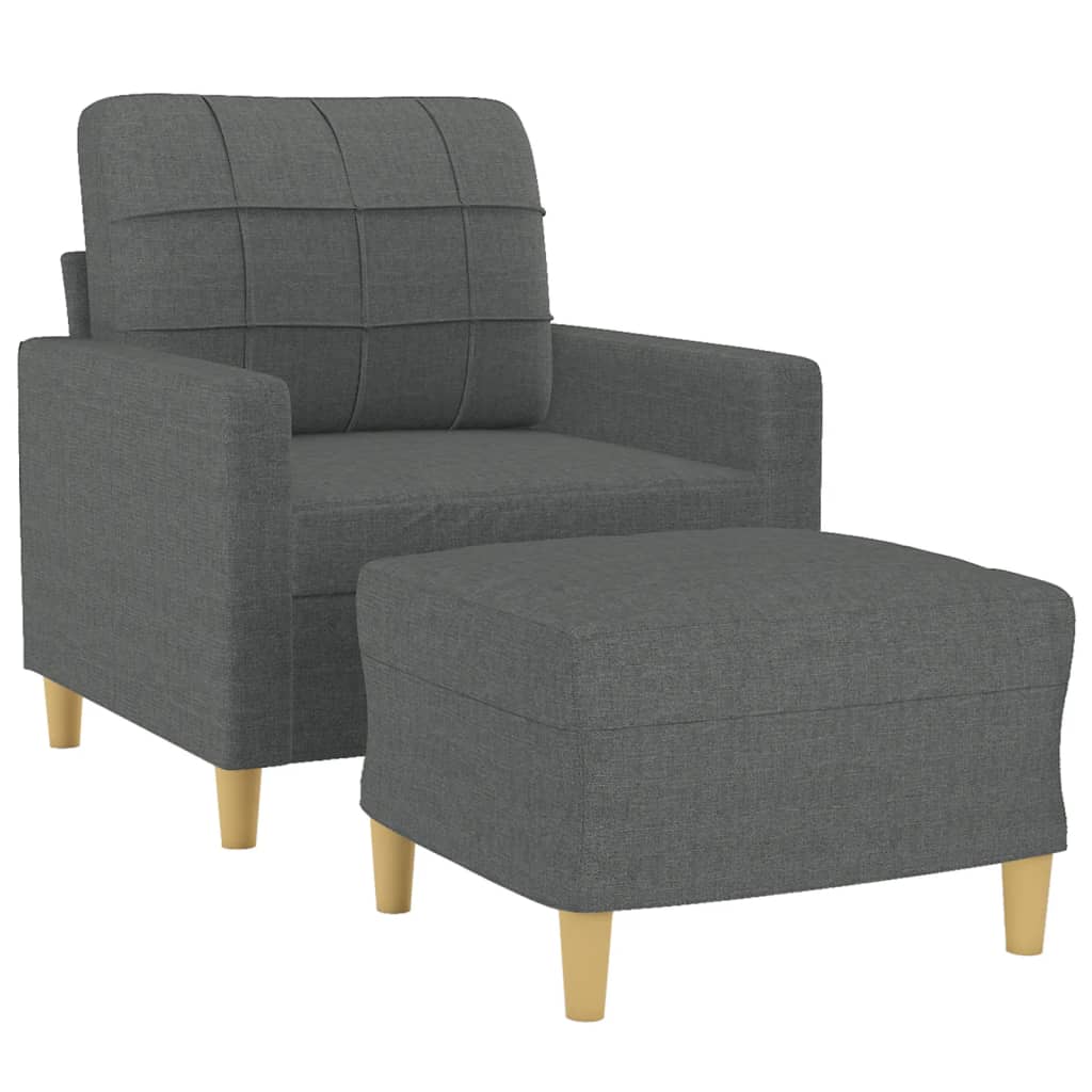 Fauteuil met voetenbank 60 cm stof