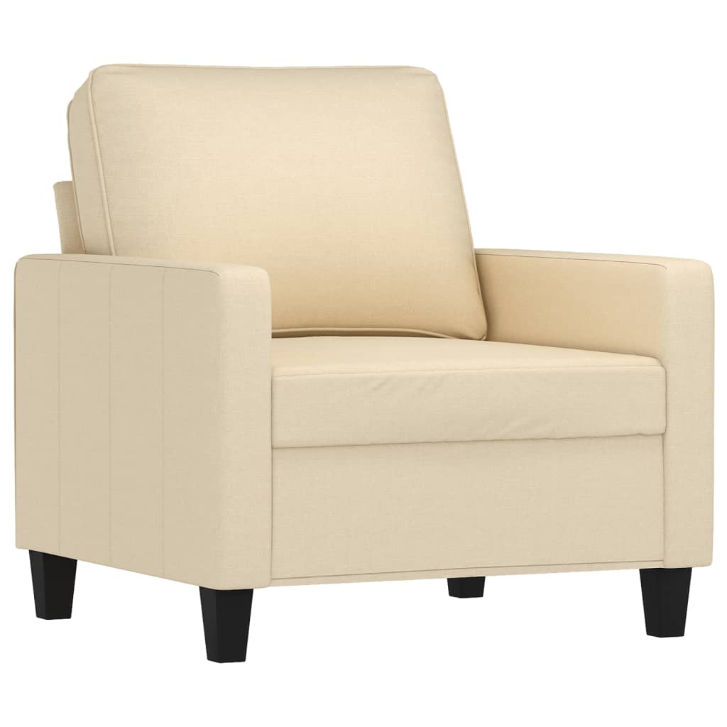 Fauteuil met voetenbank 60 cm stof lichtgrijs