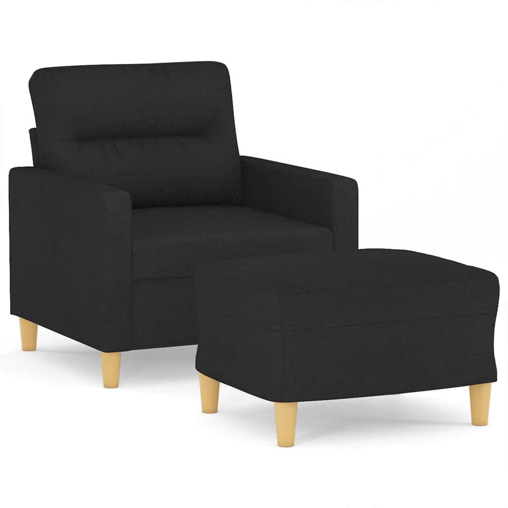 Fauteuil met voetenbank 60 cm stof