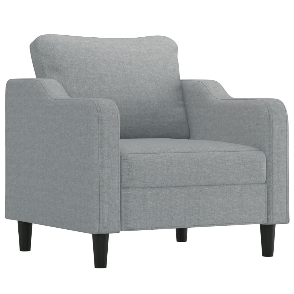 Fauteuil met voetenbank 60 cm stof crèmekleurig