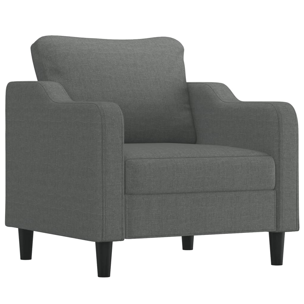 Fauteuil met voetenbank 60 cm stof crèmekleurig