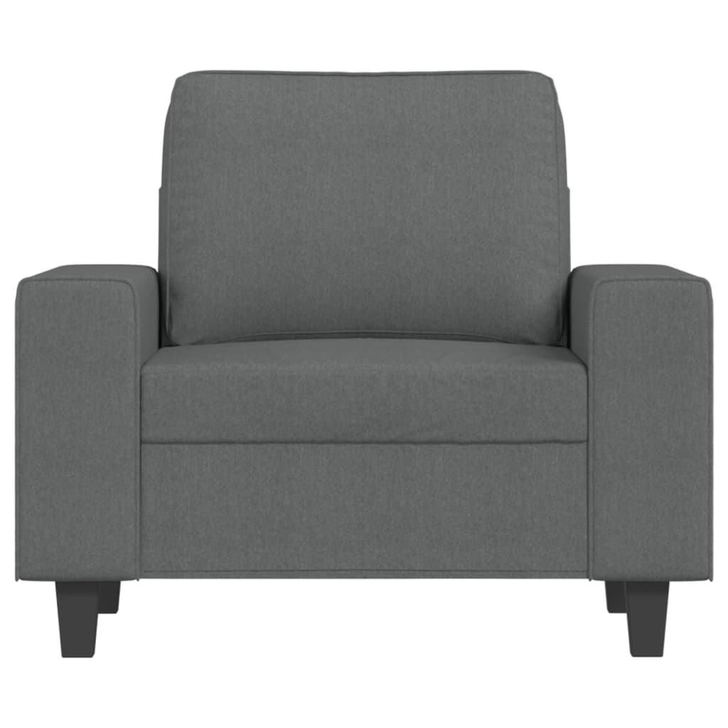 Fauteuil met voetenbank 60 cm stof crèmekleurig