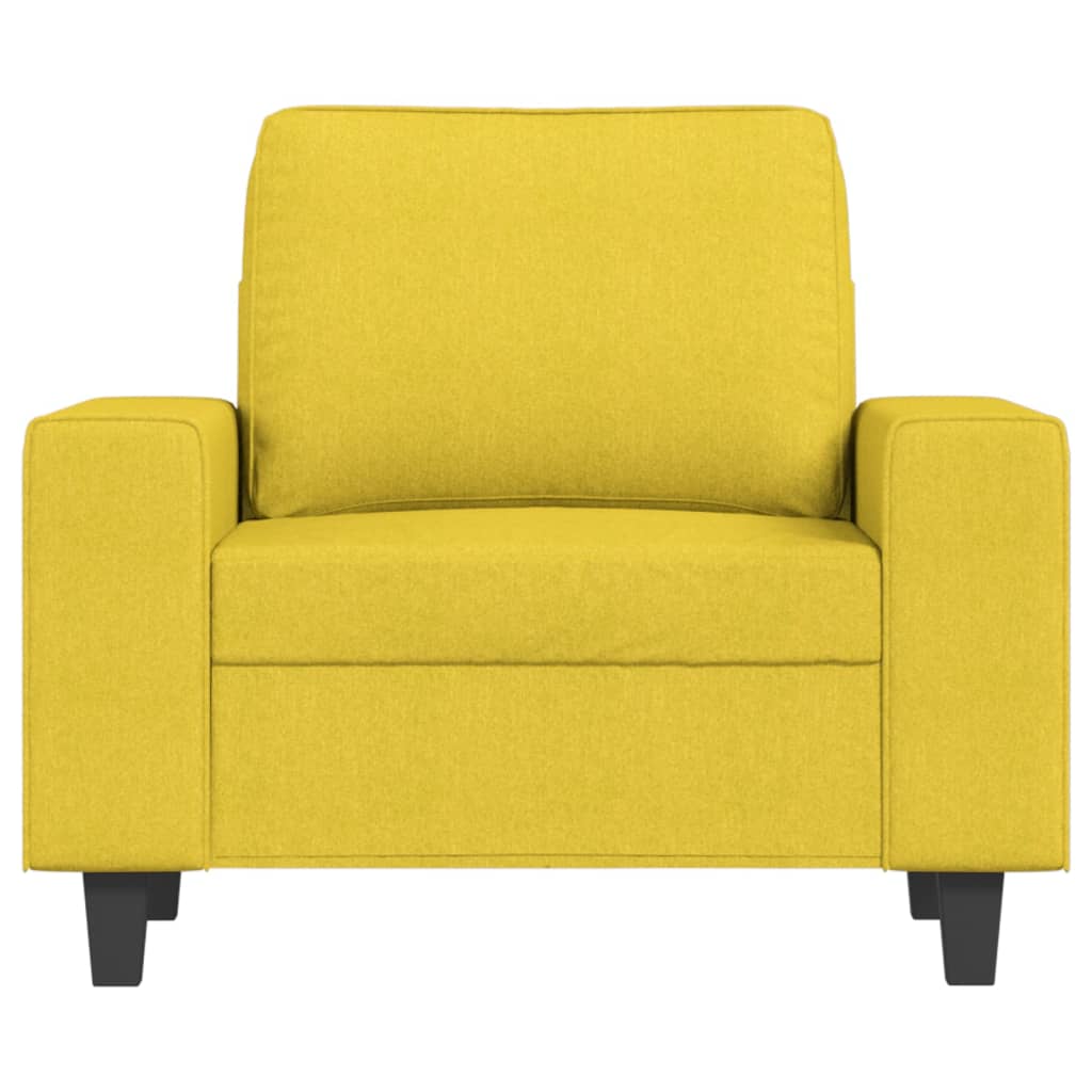 Fauteuil met voetenbank 60 cm stof crèmekleurig