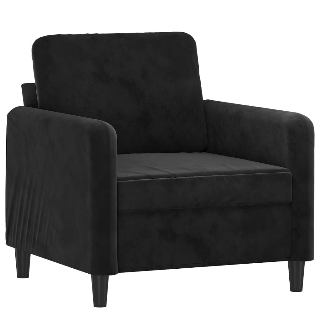 Fauteuil met voetenbank 60 cm fluweel