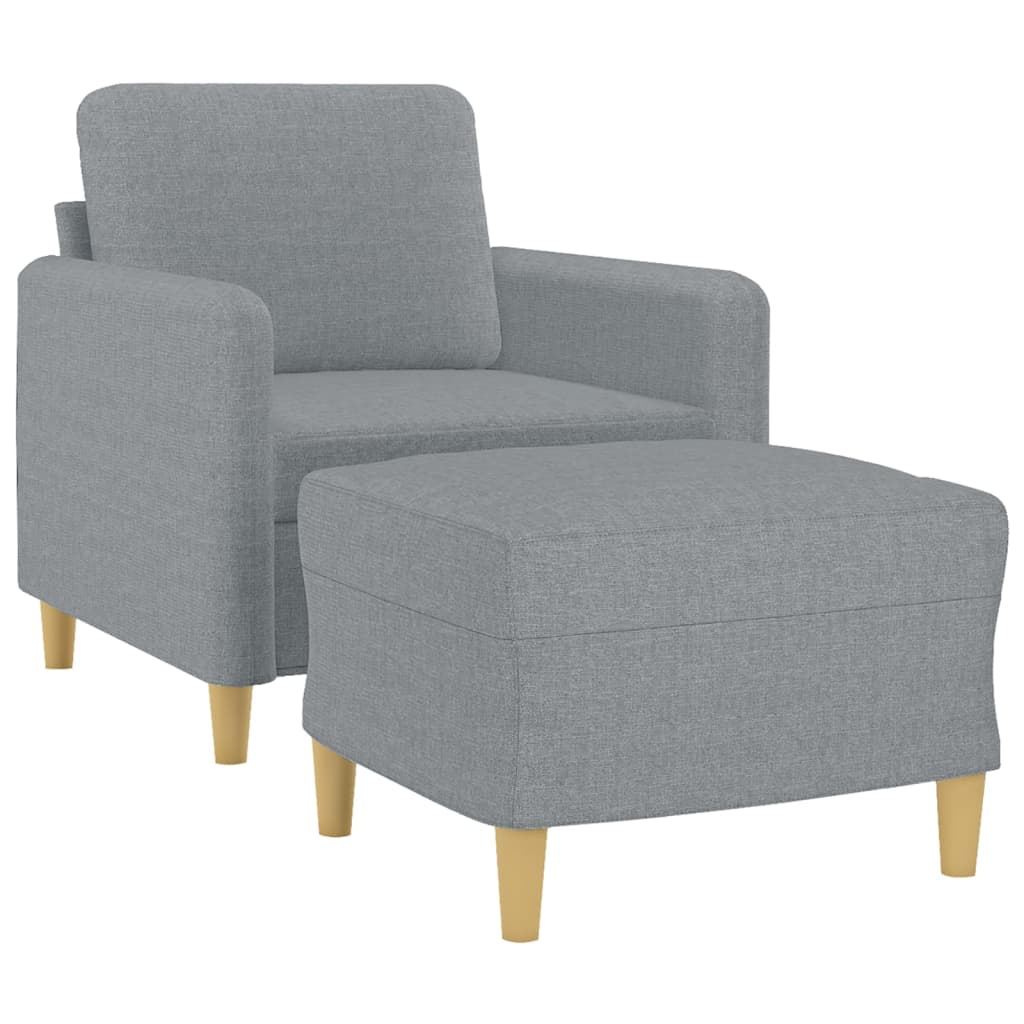 Fauteuil met voetenbank 60 cm stof zwart