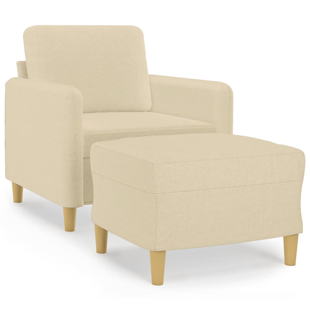 Fauteuil met voetenbank 60 cm stof zwart