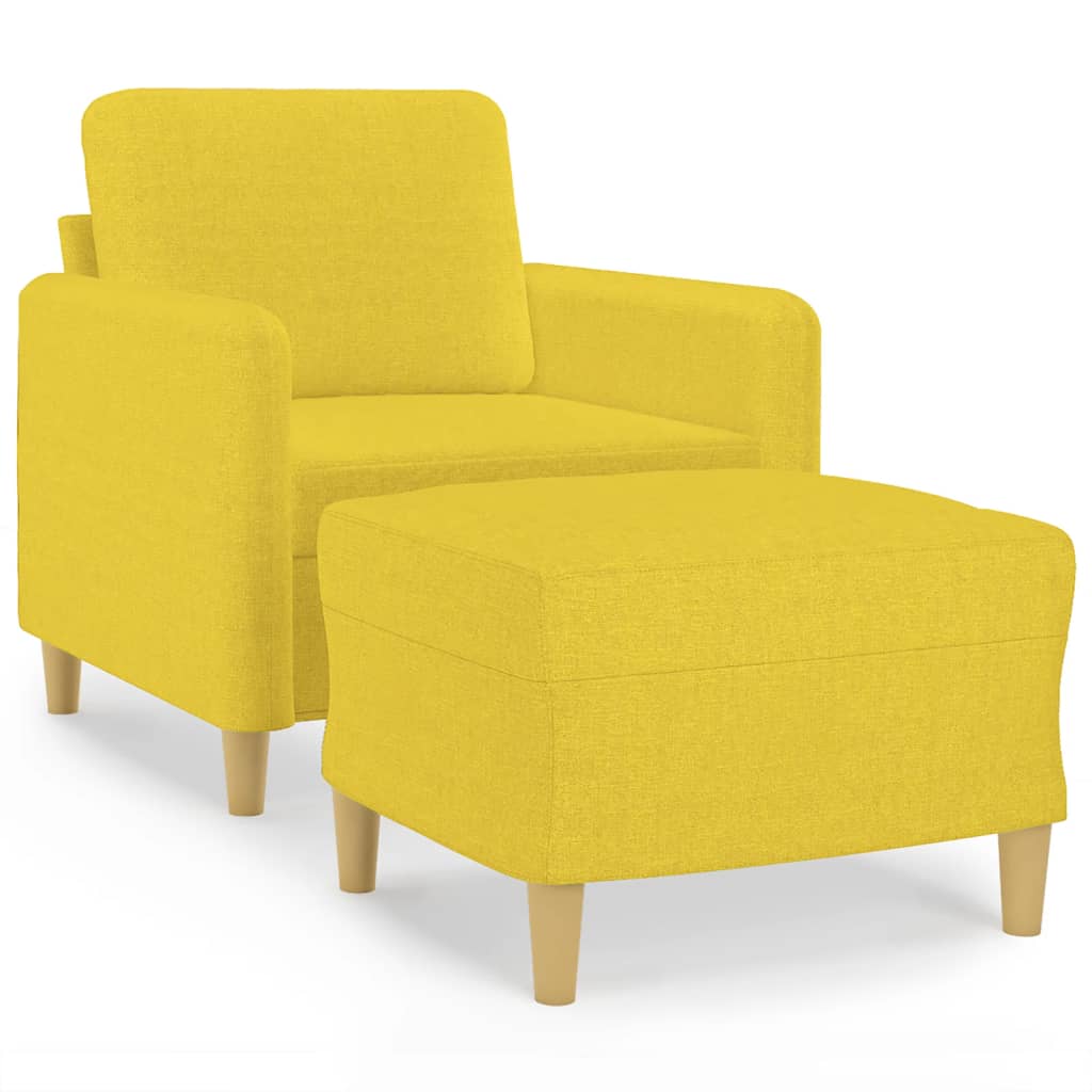 Fauteuil met voetenbank 60 cm stof zwart