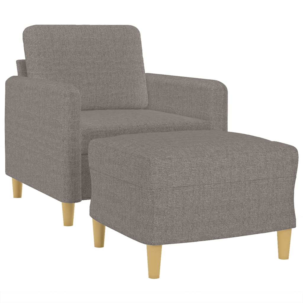 Fauteuil met voetenbank 60 cm stof zwart