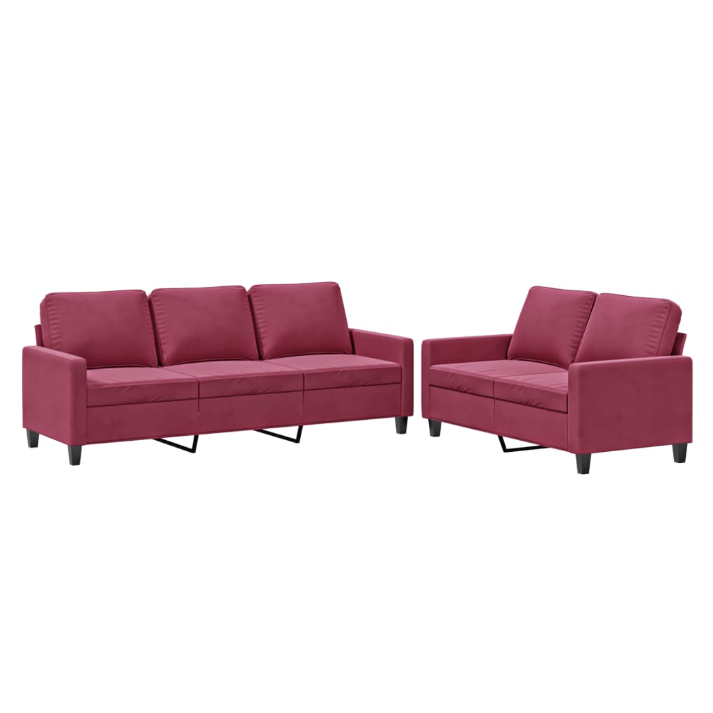 2-delige Loungeset met kussens fluweel