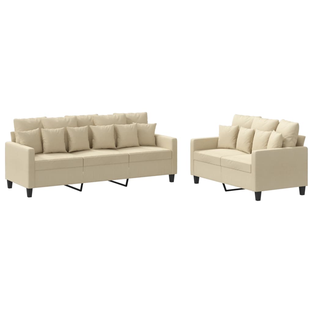 2-delige loungeset met kussens stof