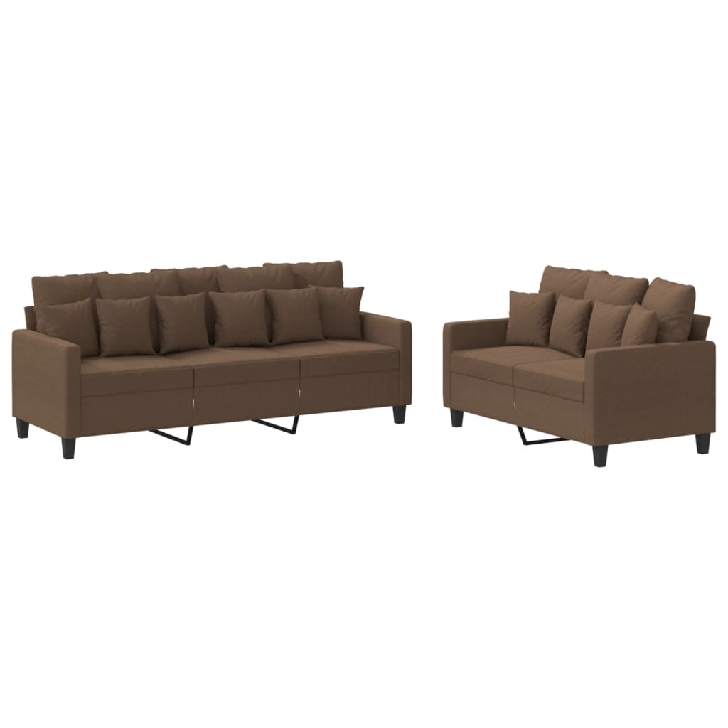 2-delige loungeset met kussens stof