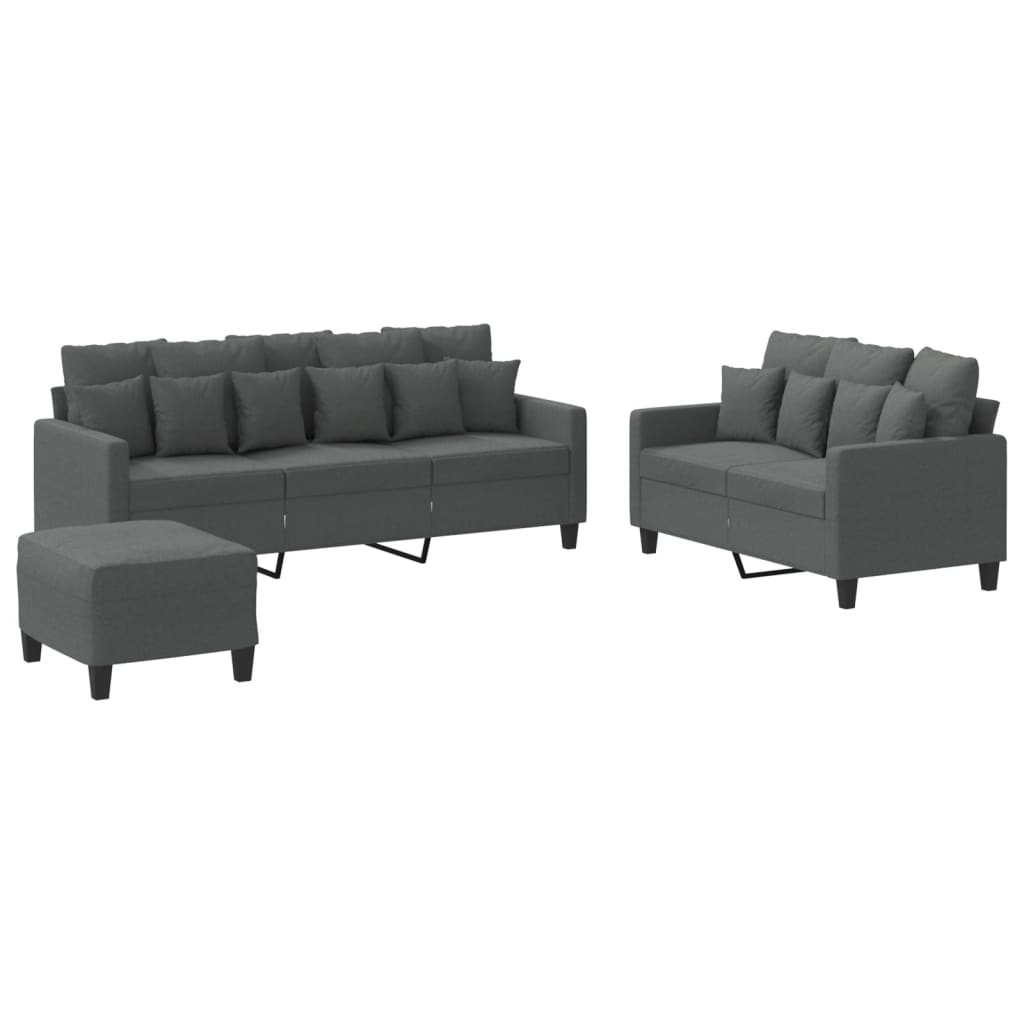 2-delige loungeset met kussens stof