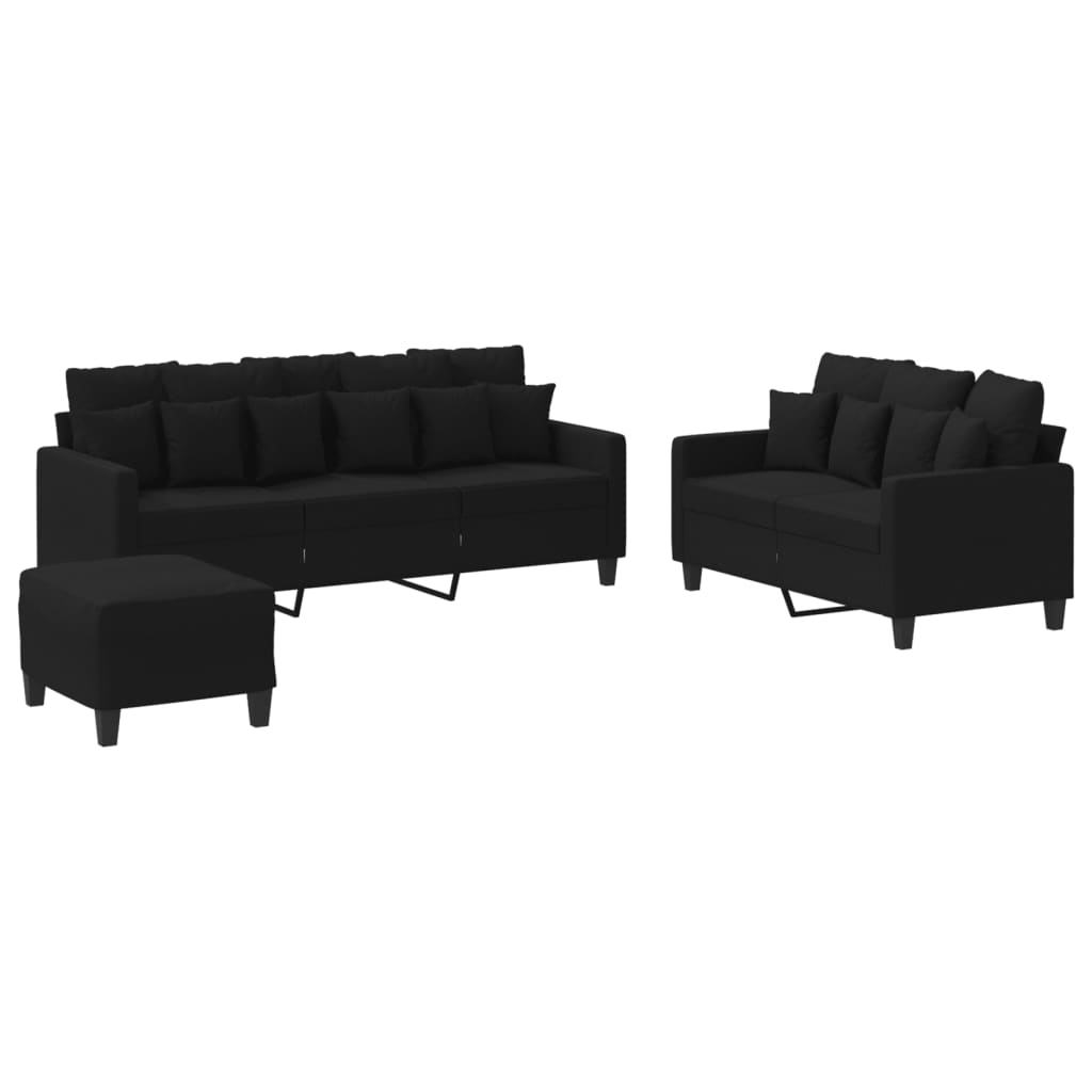 2-delige loungeset met kussens stof