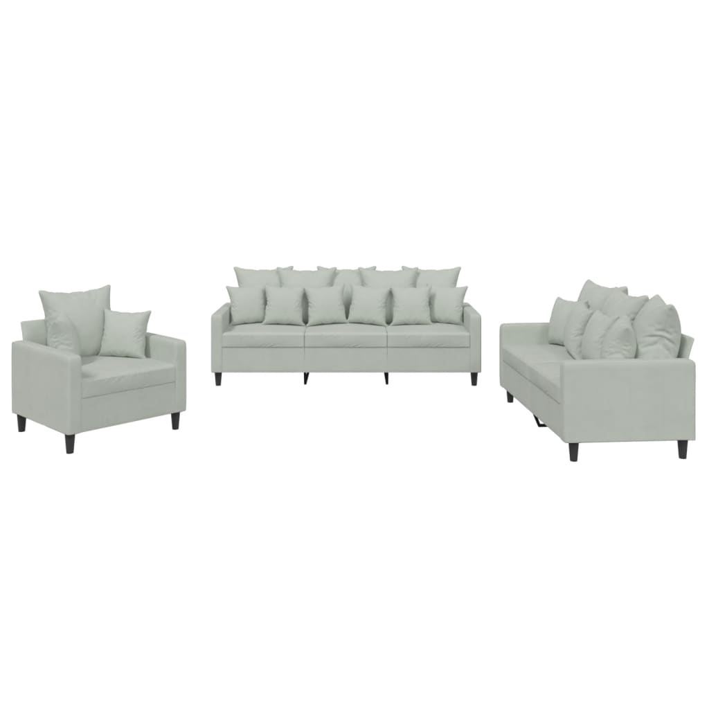 3-delige Loungeset met kussens fluweel