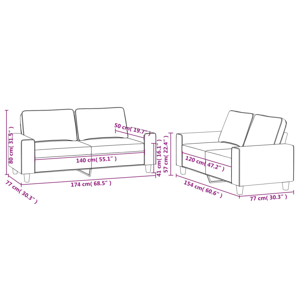 2-delige Loungeset stof