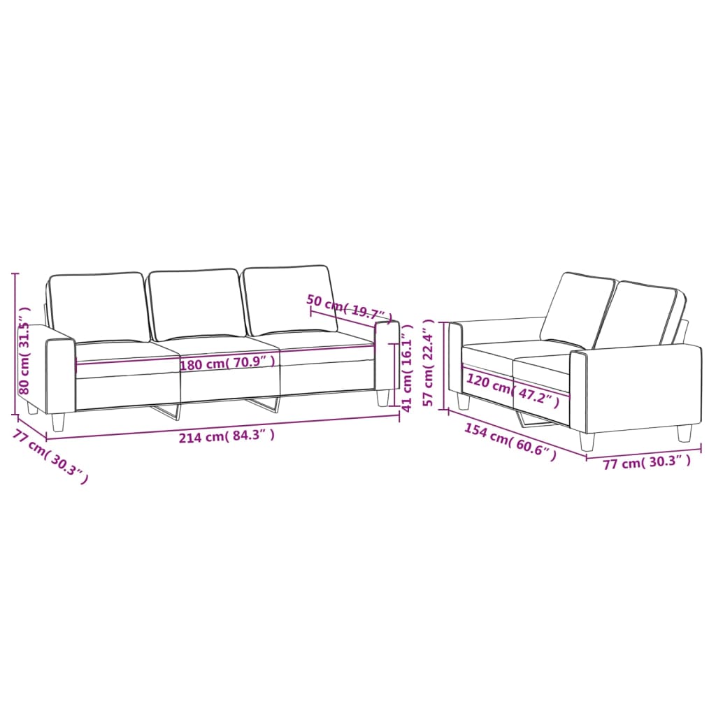 2-delige Loungeset stof