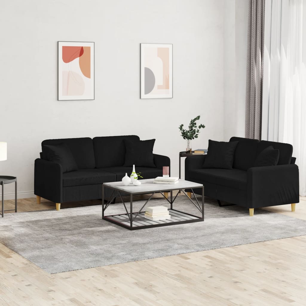 2-delige Loungeset met kussens stof