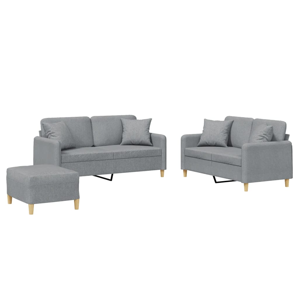 2-delige Loungeset met kussens stof