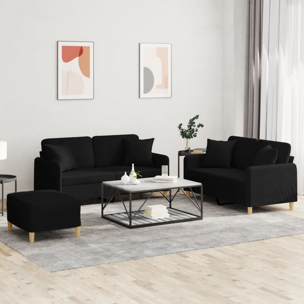 2-delige Loungeset met kussens stof