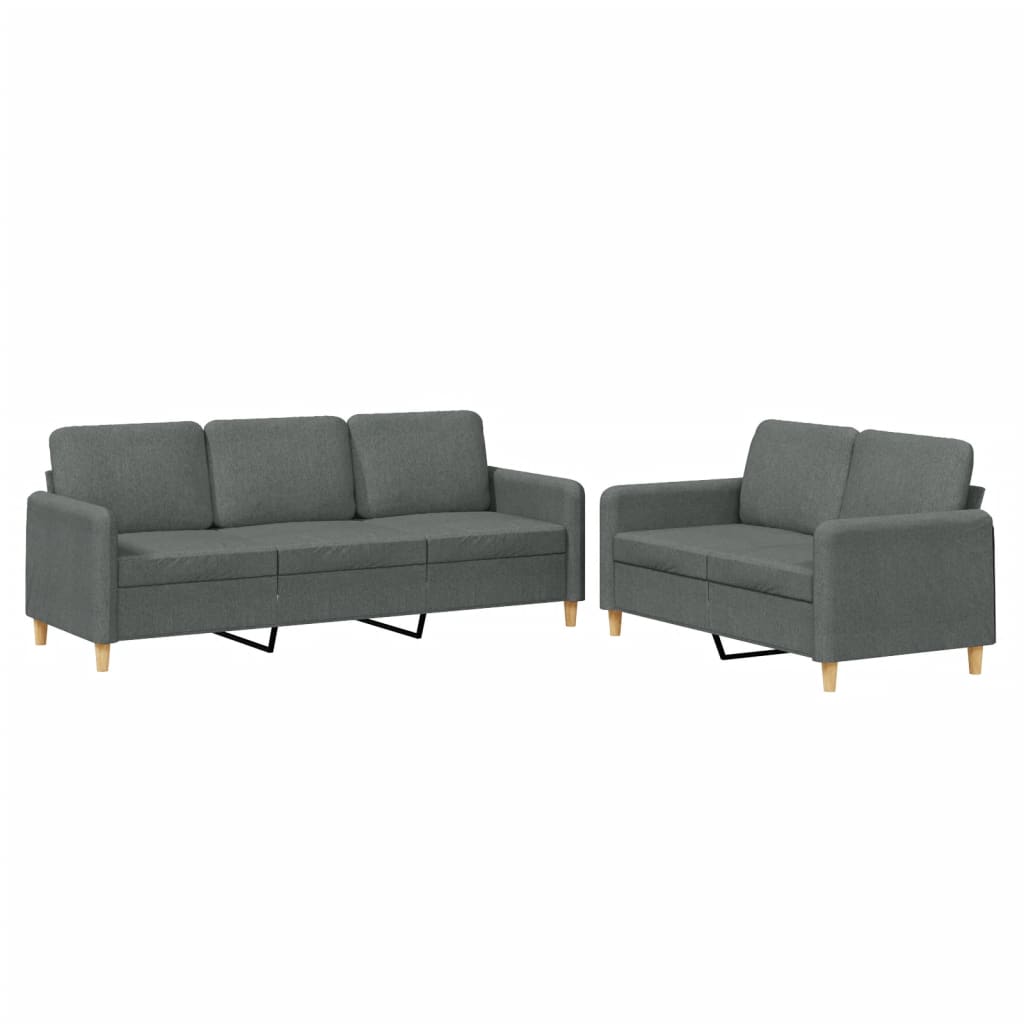 2-delige Loungeset met kussens stof bruin