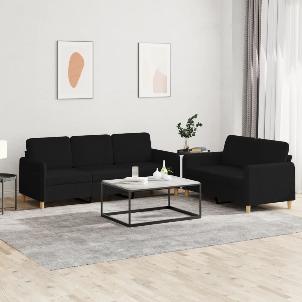 2-delige Loungeset met kussens stof