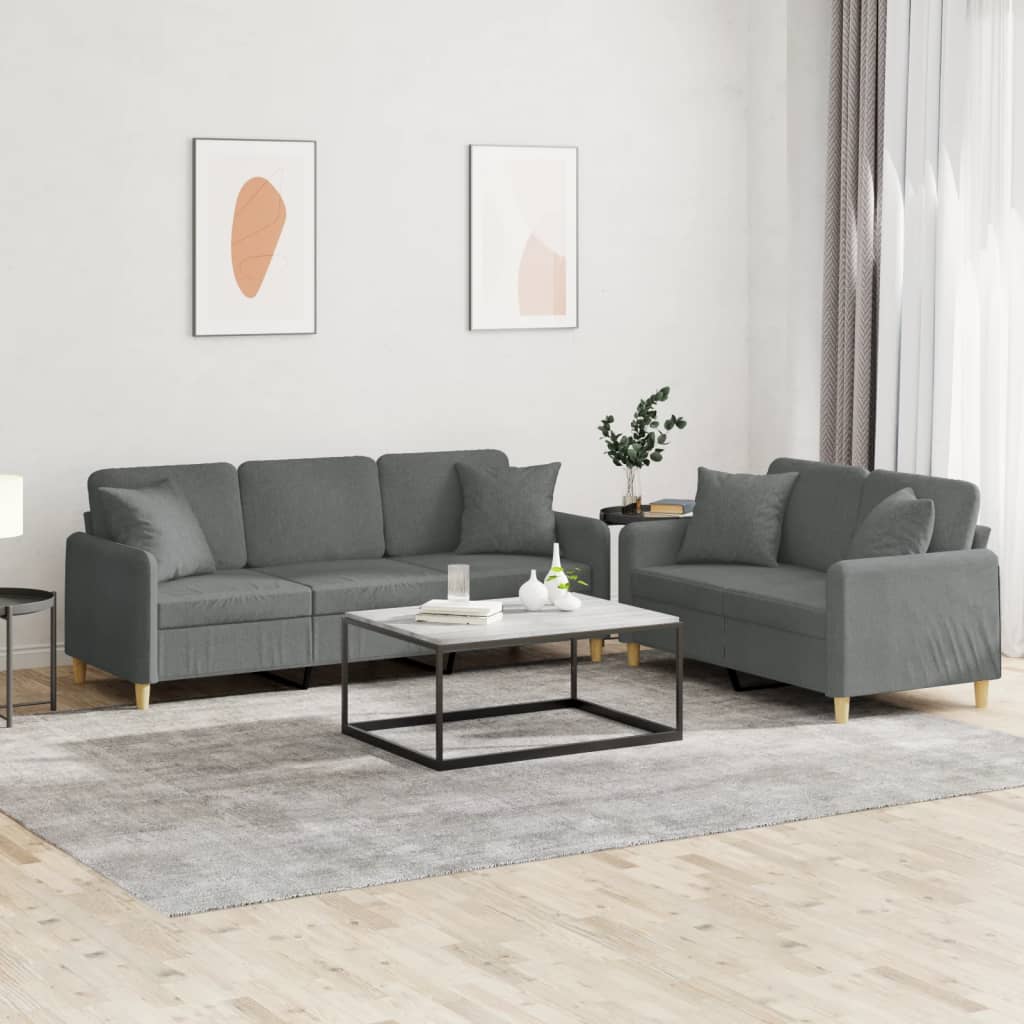 2-delige Loungeset met kussens stof