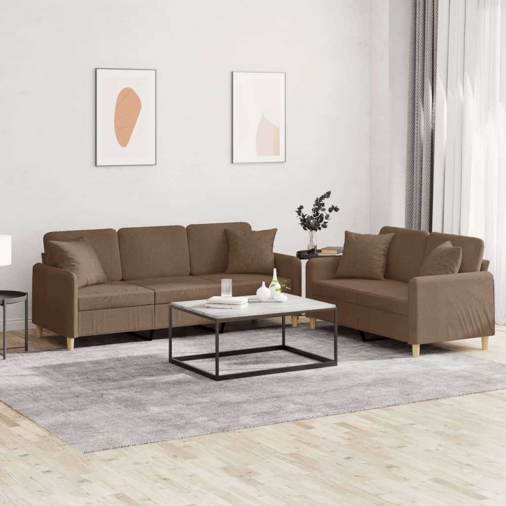 2-delige Loungeset met kussens stof