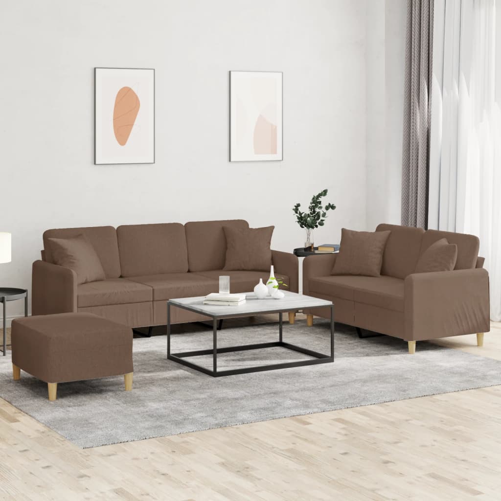 2-delige Loungeset met kussens stof