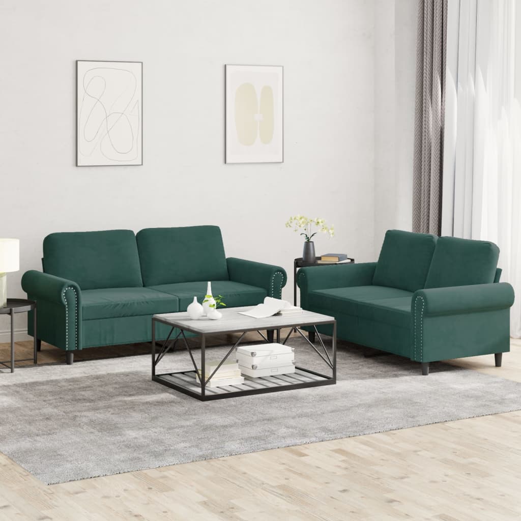 3-delige Loungeset met kussens fluweel