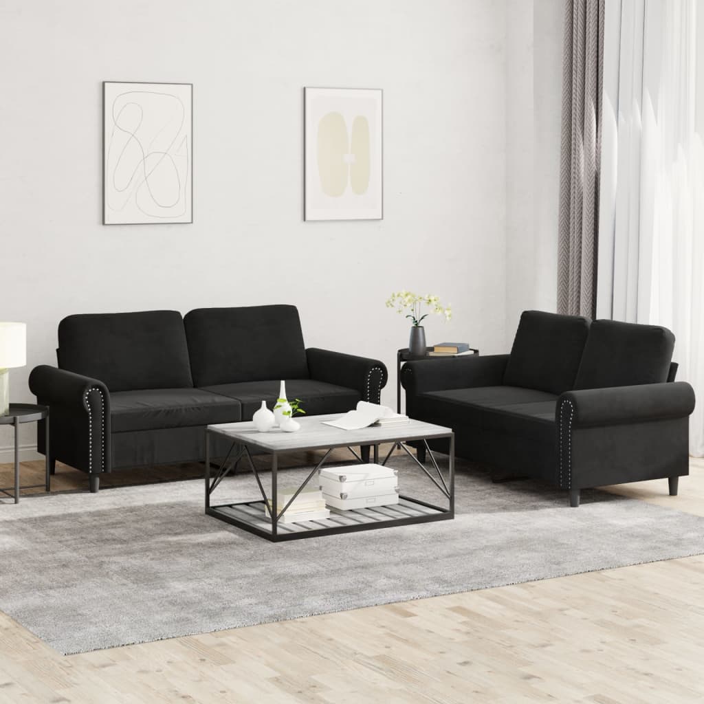 2-delige Loungeset met kussens fluweel