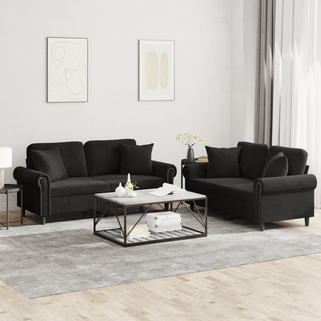 3-delige Loungeset met kussens fluweel