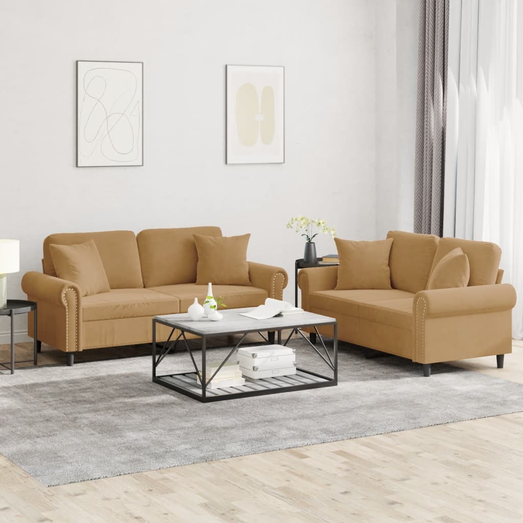 3-delige Loungeset met kussens fluweel