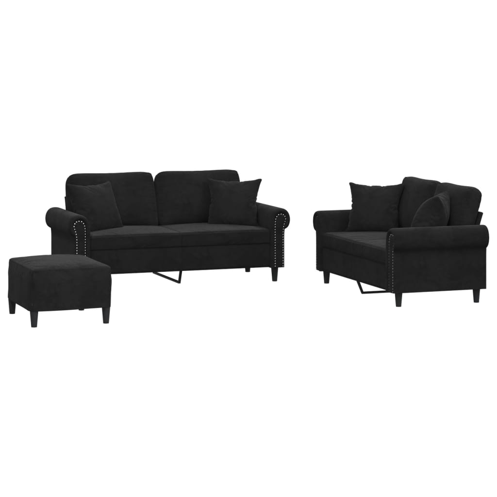 2-delige Loungeset met kussens fluweel