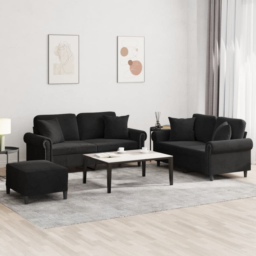 2-delige Loungeset met kussens fluweel