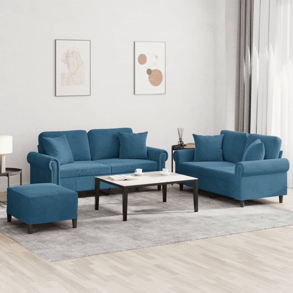 2-delige Loungeset met kussens fluweel